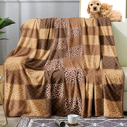 Sowide Giraffe Blanket, Soft Fleece Little Print Blanket Throws