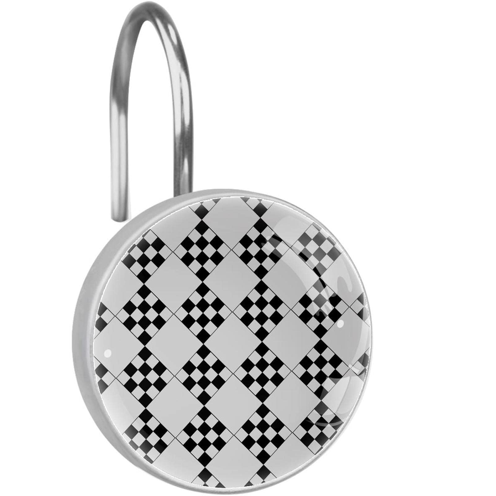 Anneaux de douche acier inoxydable antirouille motifs géométriques haut de gamme