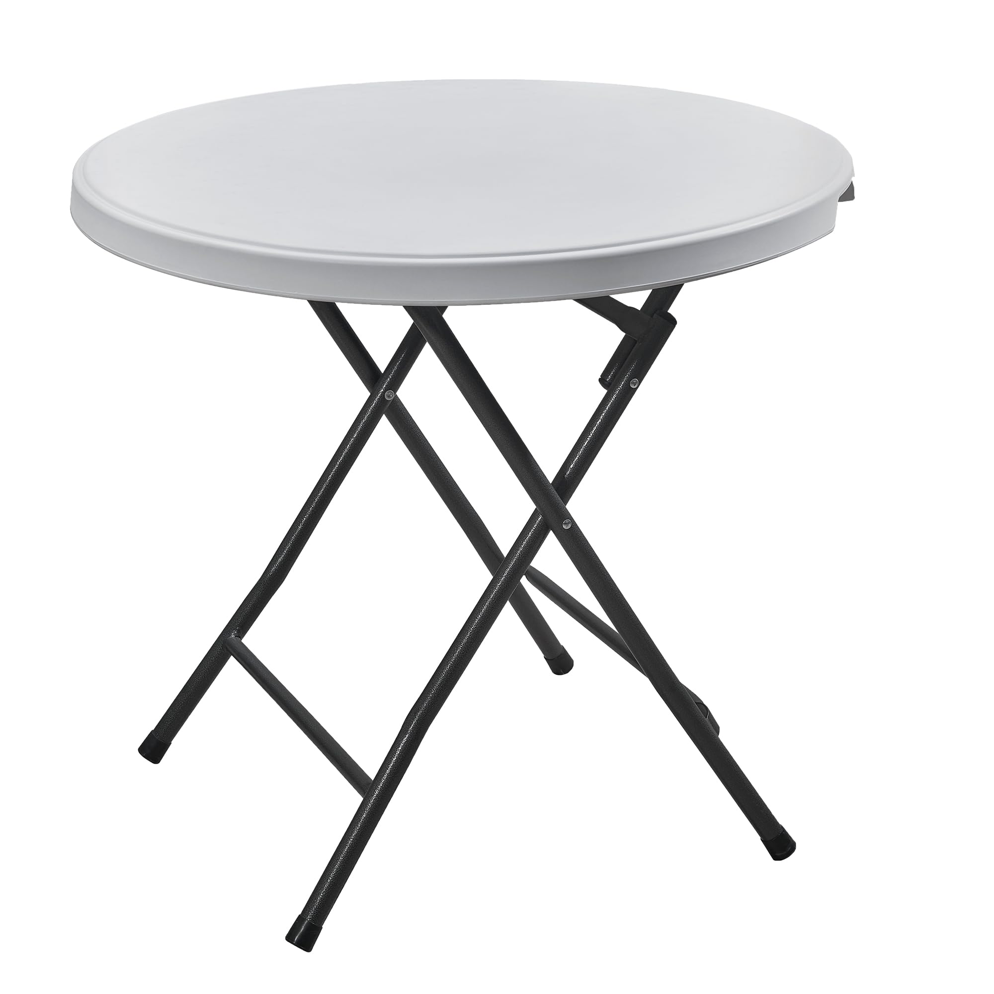 Cofan Mesa Plegable Redonda de Camping | Color: Blanco | Peso máximo: 120 kg | Adecuado para 6 Personas | Medidas: Ø 80 x 74 cm