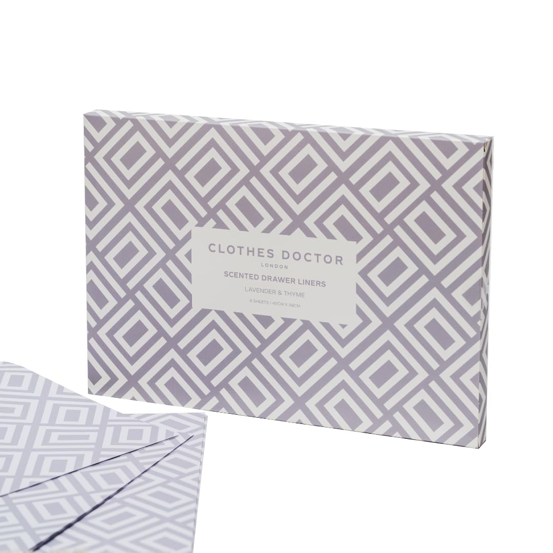 Scented Drawer Liners Infused with Essential Oils - 6 Large Sheets (58cm x 40cm) | Natural Moth Repellent & Freshener | Plastic-Free, Vegan, Cruelty-Free, Recyclable Packaging | Made in Britain