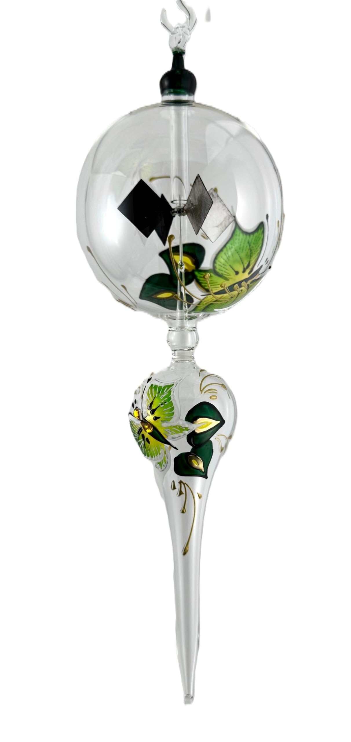 Lichtmühle Lichtspiel Solar Radiometer Sonnenrädchen Glaskunst Glasmalerei faszinierender einzigartiger Fensterschmuck Handarbeit ca. 9 x 28 cm