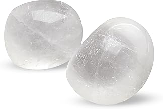 Original Clear Quartz Tumble - Natural Charged Clear Quartz Crystal Tumble for Positive Energy, Focus, Emotional Stability, Chakra Healing and Mental Clarity - 2 Piece