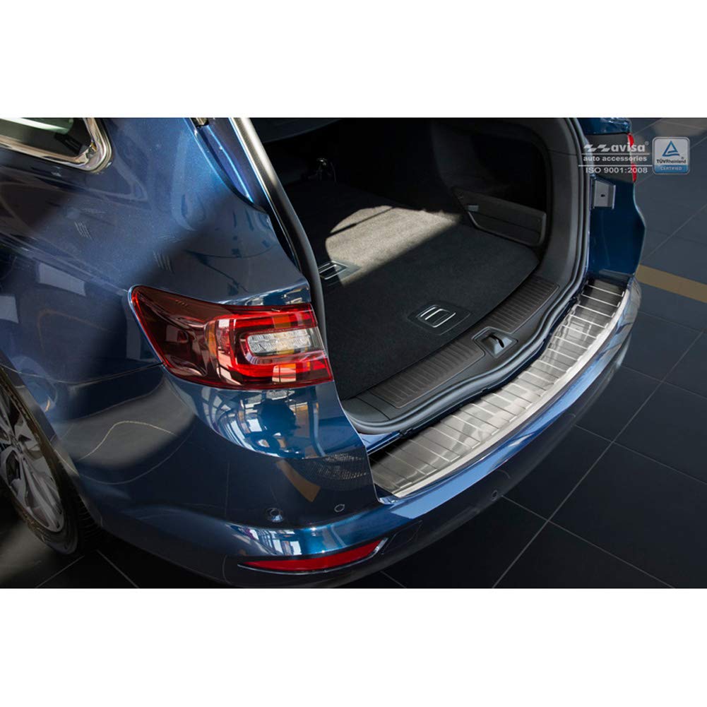 Avisa Protector del Parachoques Trasero Inoxidable Compatible con Renault Talisman Grandtour 2016-2020 & FL 2020- 'Ribs'