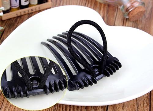 Miniatura 8 de ZKZLAT 2 peines bandette con elástico, peine bandette con banda elástica, adecuado para niñas y mujeres, para dar forma a cola de caballo y masa