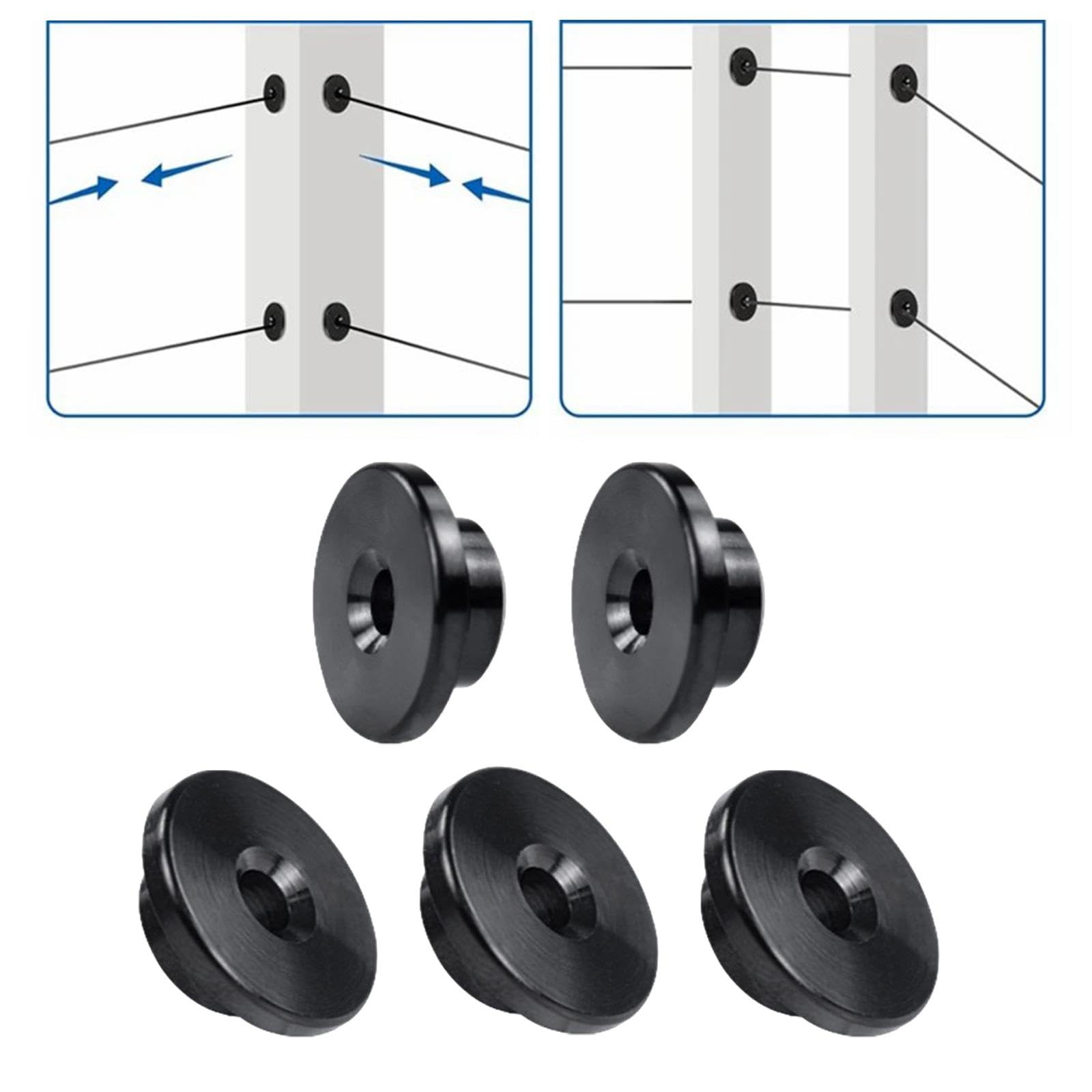 Fancyes 5Pcs Stainless Steel Protective Sleeve, Marine Grade Wear Resistant Practical Deck Hardware Protector Sleeves