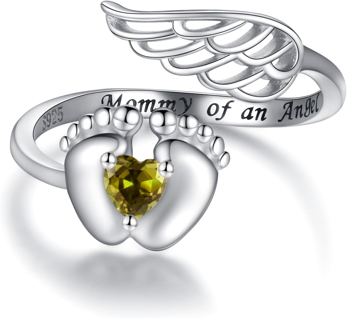 APOTIE Sterling Silver Miscarriage Ring Mother - Loss of Pregnancy Rings Infant Loss Jewelry Memorial Losing Gifts for Women Mom