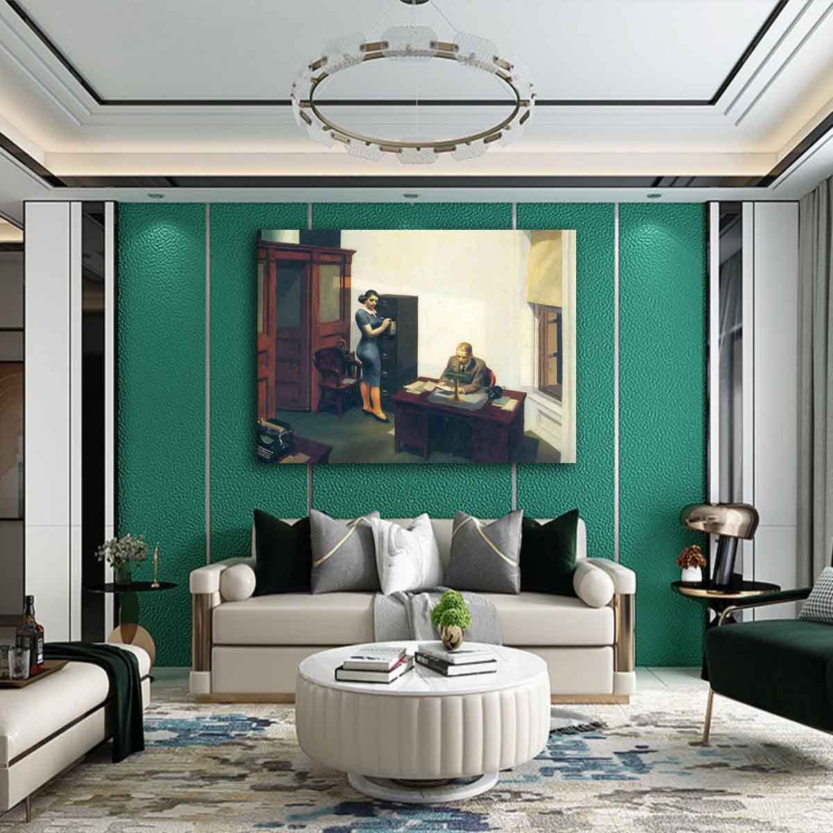 エドワード・ホッパー 美品　アートポスター(office at night) Amazon.com: Edward Hopper《Office at Night》Canvas Wall Art for