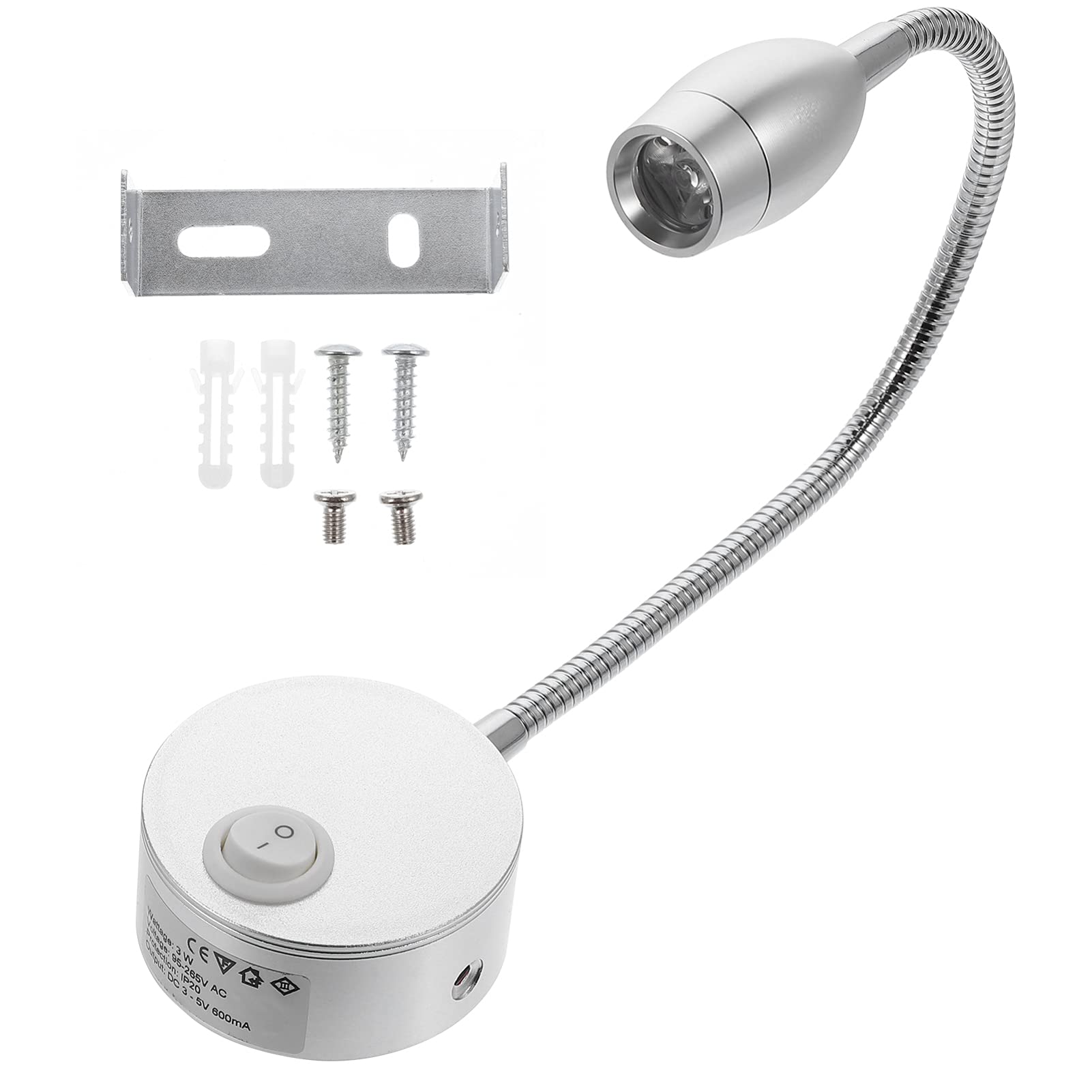 COHEALI 1pc Hose Spotlight Reading Lamp for Bedroom Hotel and Study Room Flexible Design Light for Reading and Relaxation