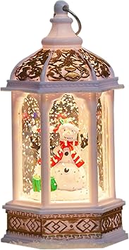 Christmas Snow Globe Lantern, Room Decor Centerpiece, Table Snow Lantern, Holiday Snow Globe, Christmas Water Lantern, Christmas Globe, Musical Lighted Lanterns for Decor