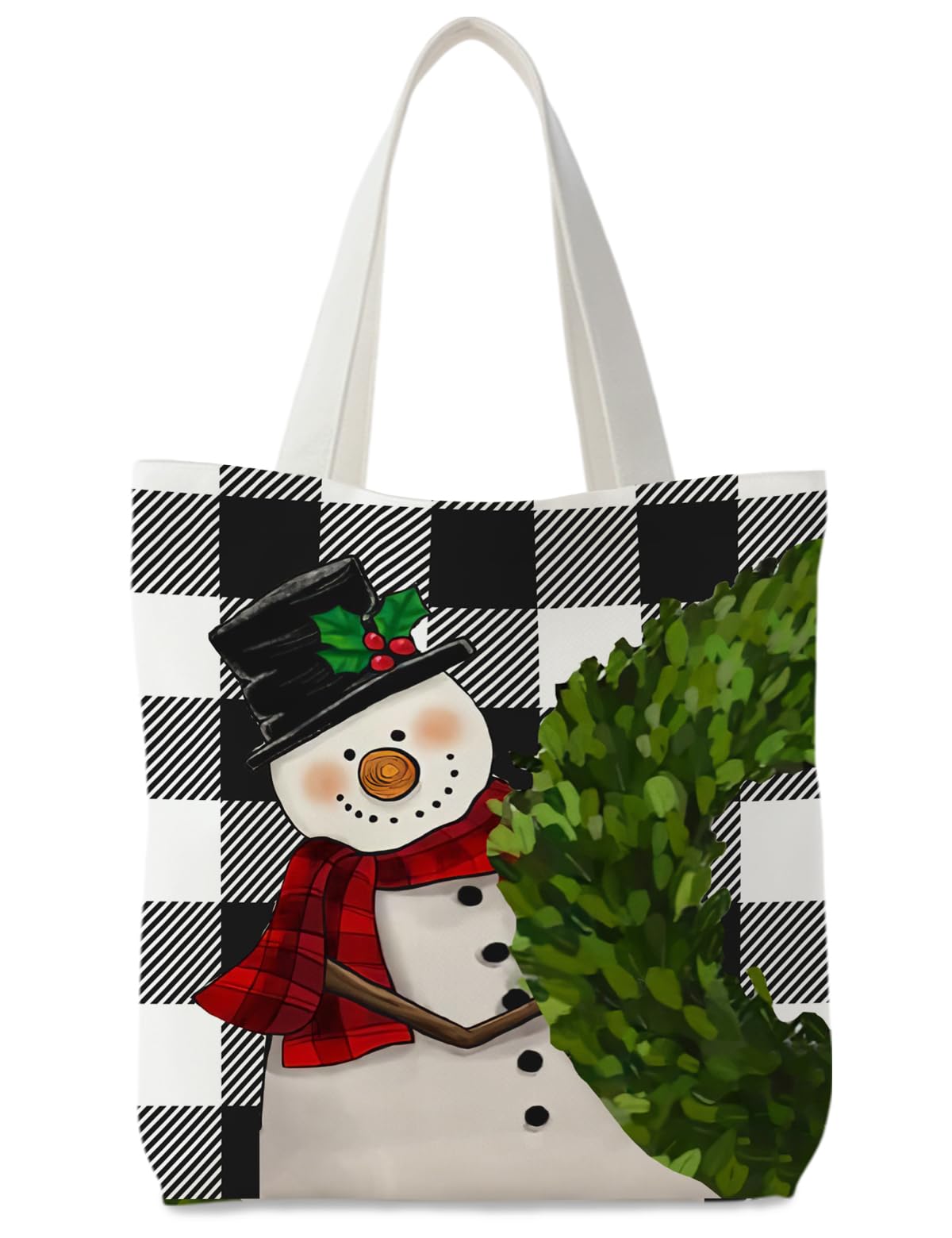 Christmas Tote Bag, Christmas Canvas Tote Bag for Women,Christmas Reusable Grocery Bags Shopping Bags