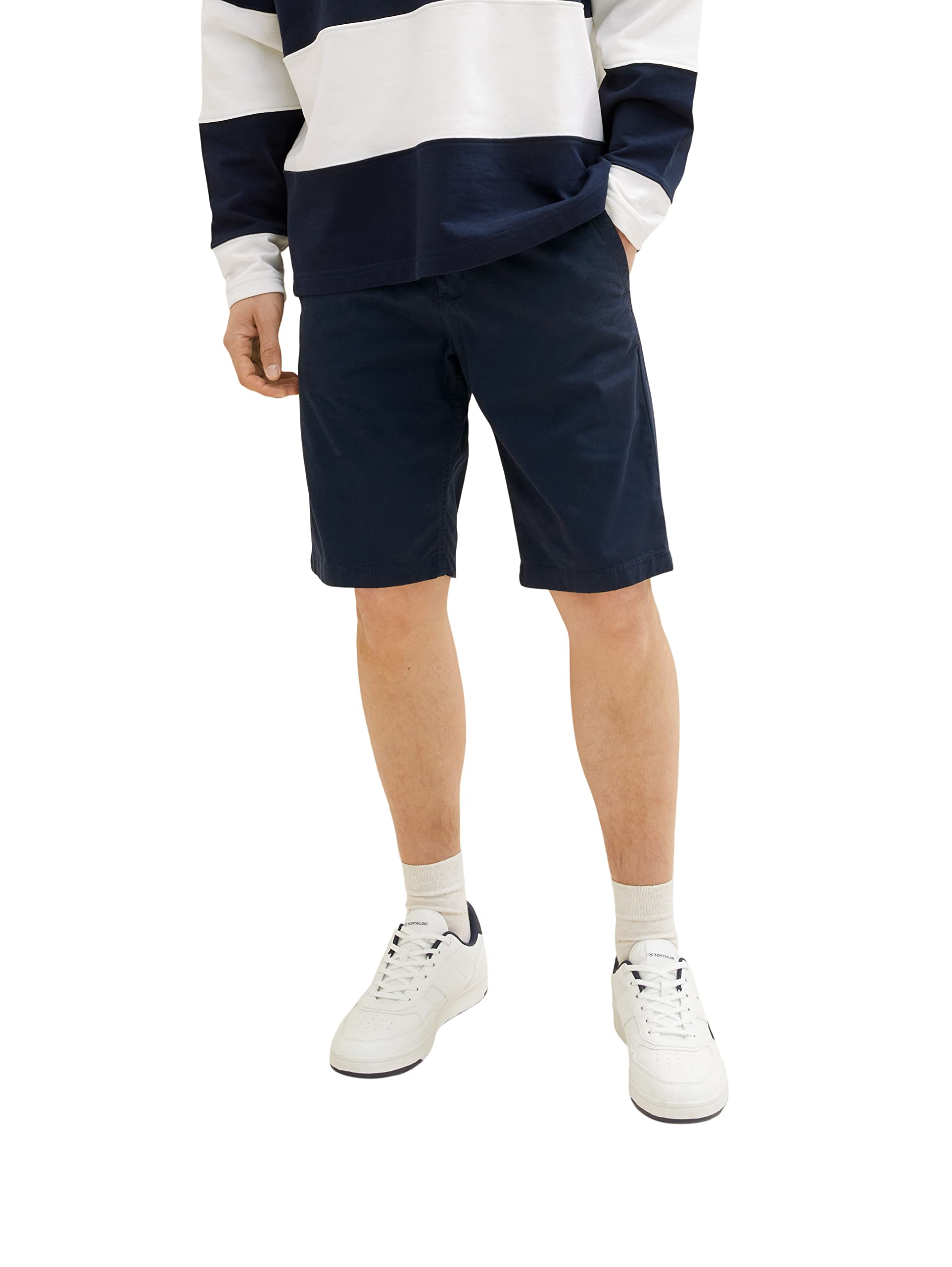 TOM TAILOR Herren 1035037 Slim Chino Bermuda Shorts mit Stretch, 10668 - Sky Captain Blue, 28