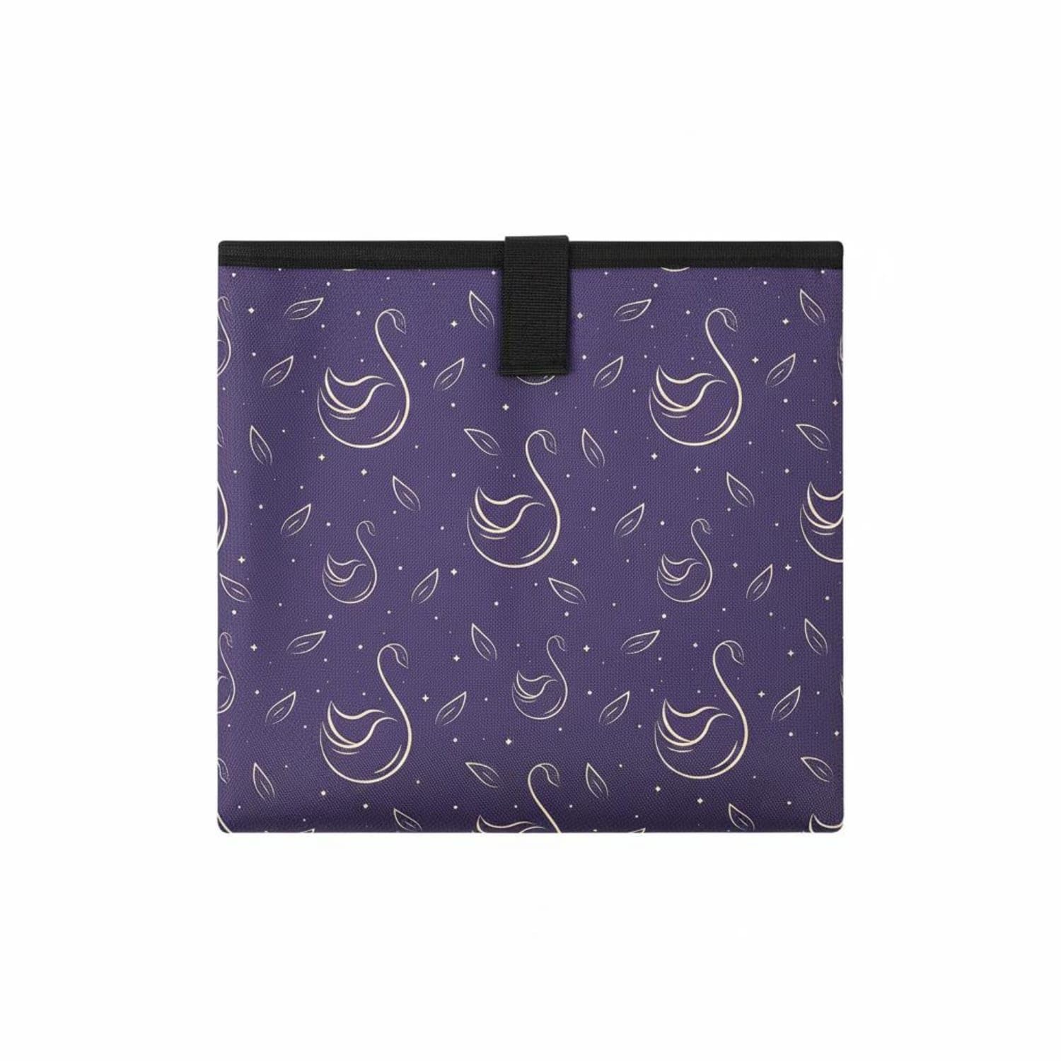 Bnf Compact Portable Diaper Changing Pad Black Edged Foldable Travel Changing Pad for Outdoors, Dark Purple, Swan-image-10