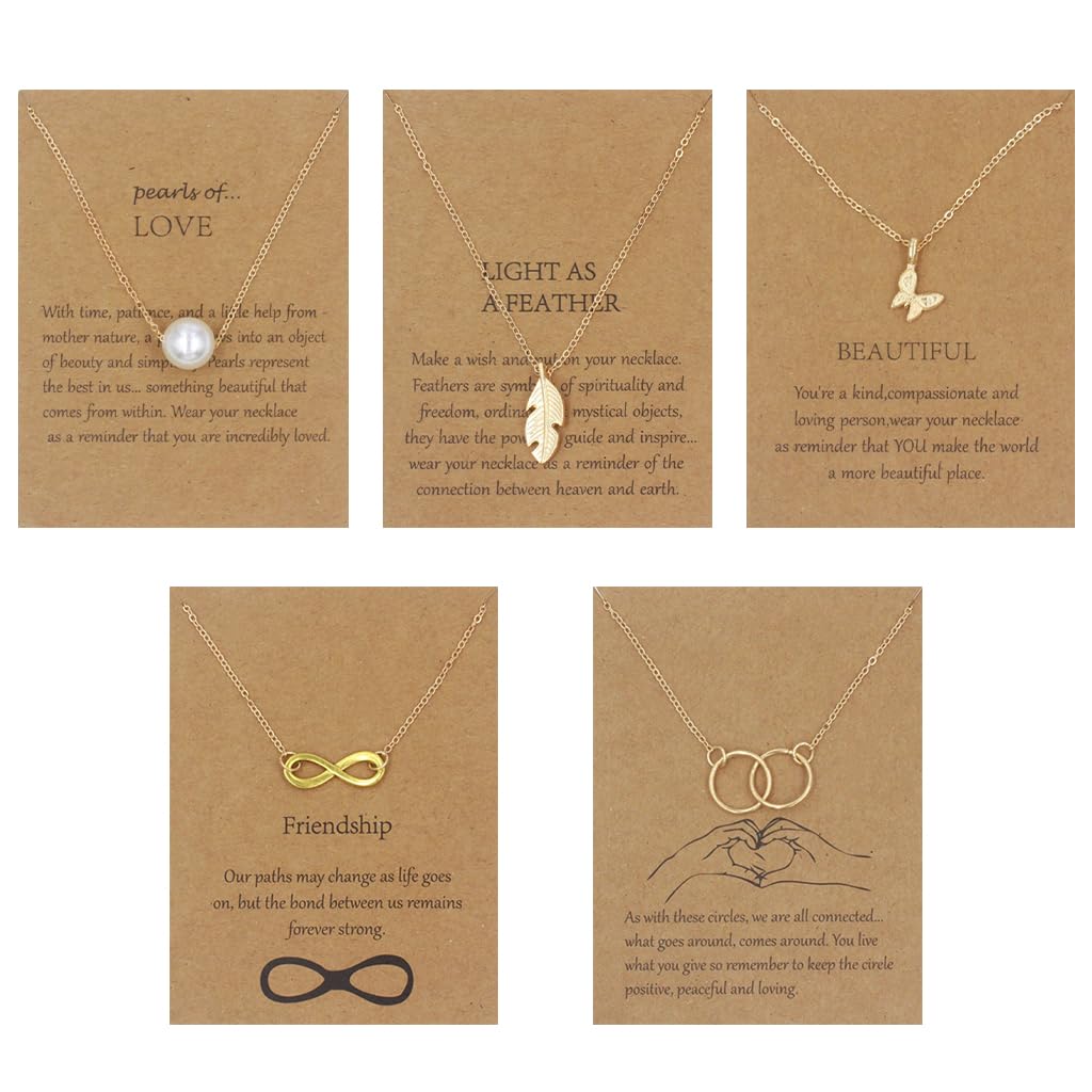 5PC Pendant Necklace Set for Women&Girls Stylish, Alloy Adjustable Chains Versatile Chic Jewelry Set Gifts for Girls-image-19