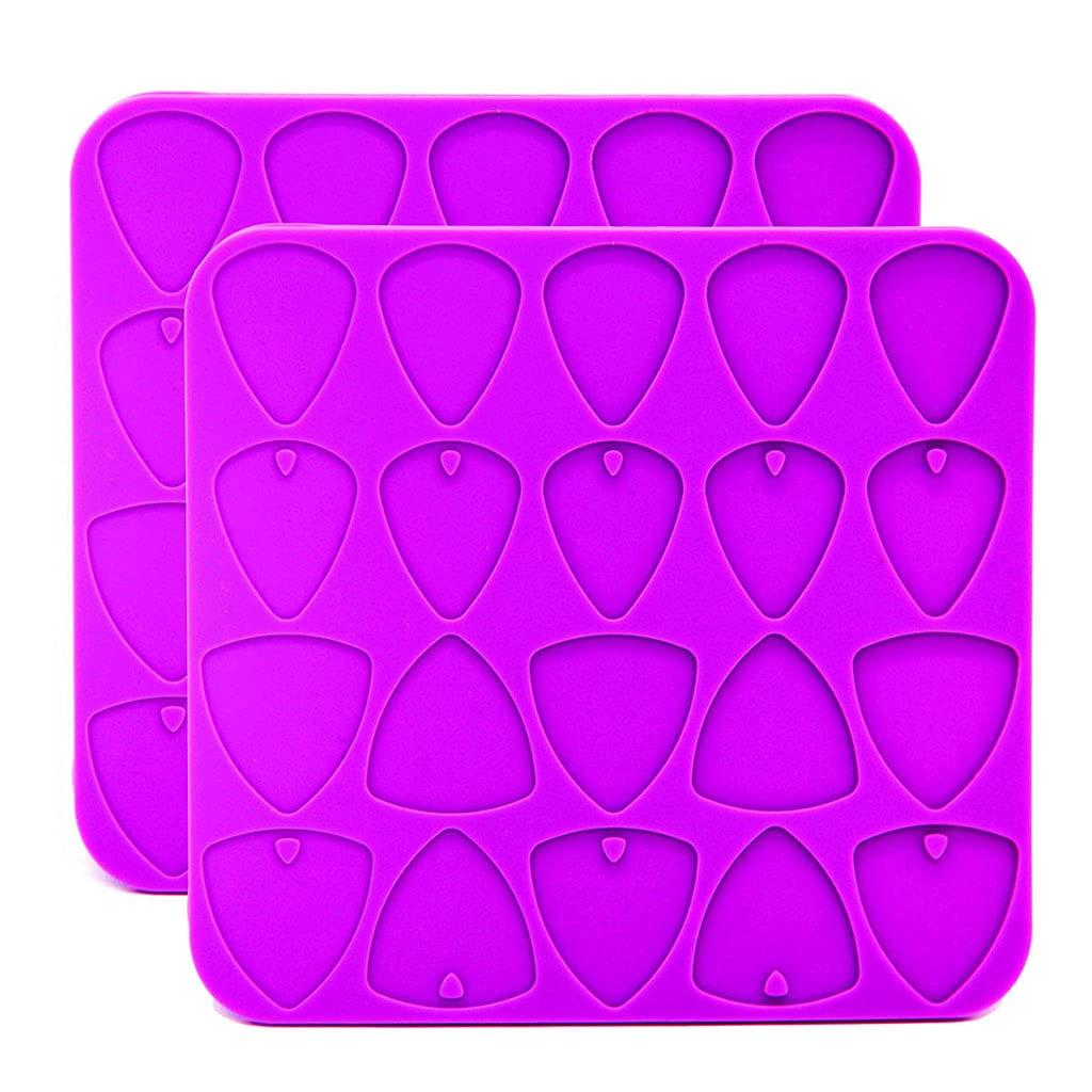 Maxtonser 2 Pcs/Set Guitar Picks Epoxy Resin Guitar Plectrums Silicone Mould Crafts Guitar Thumb Finger Picks Casting Tools