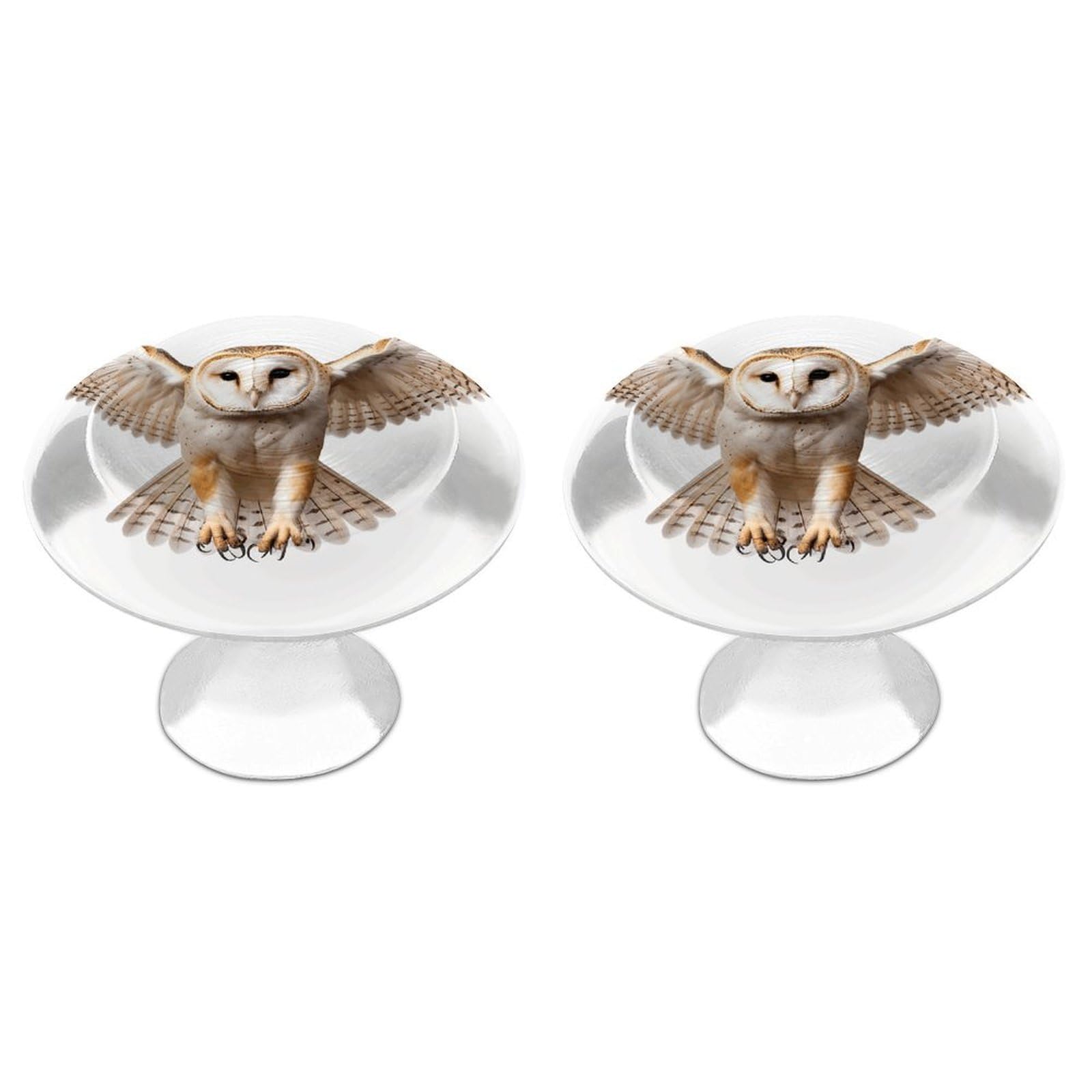 Fekiloot White A Barn Owl Cabinet Knobs For Kitchen Ornament, Round Zinc Decorative Drawer Pulls For Cabinets Trendy, Dresser Drawers Pulls Bathroom Dresser Knob With Screw