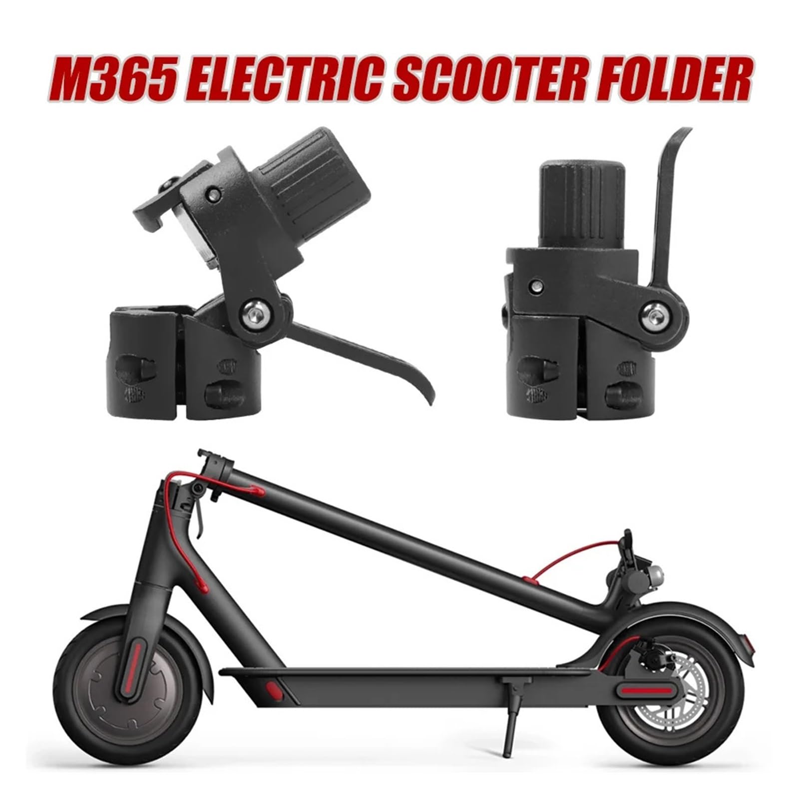 Base for palo Pieghevole Base for palo Pieghevole di Ricambio in Metallo Solido Compatibile con Gli Accessori for Viti dello Scooter Elettrico Xiaomi M365(Black)