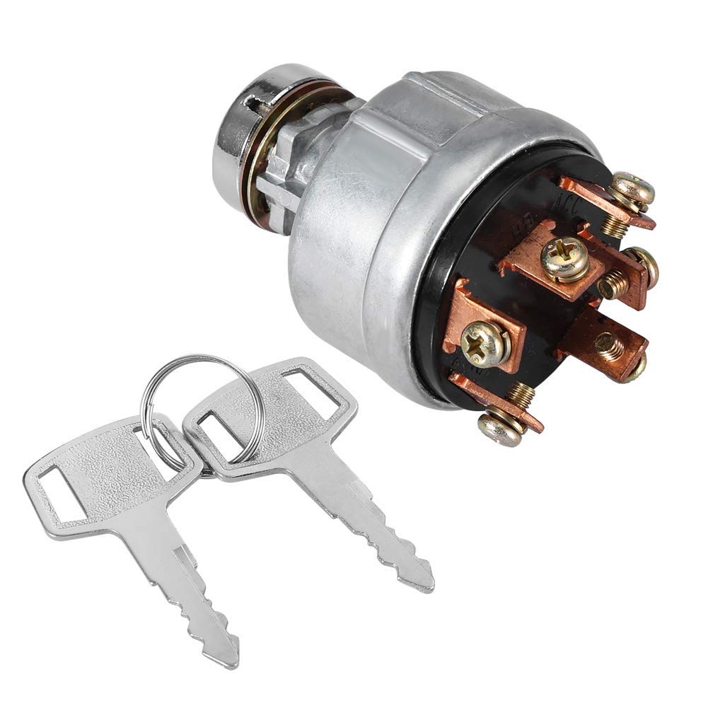 Interruttore di Accensione Universale per SK200-3 SK200-5 SK120-5, Interruttore a Chiave con 6 Terminali, 2 Chiavi per Escavatore