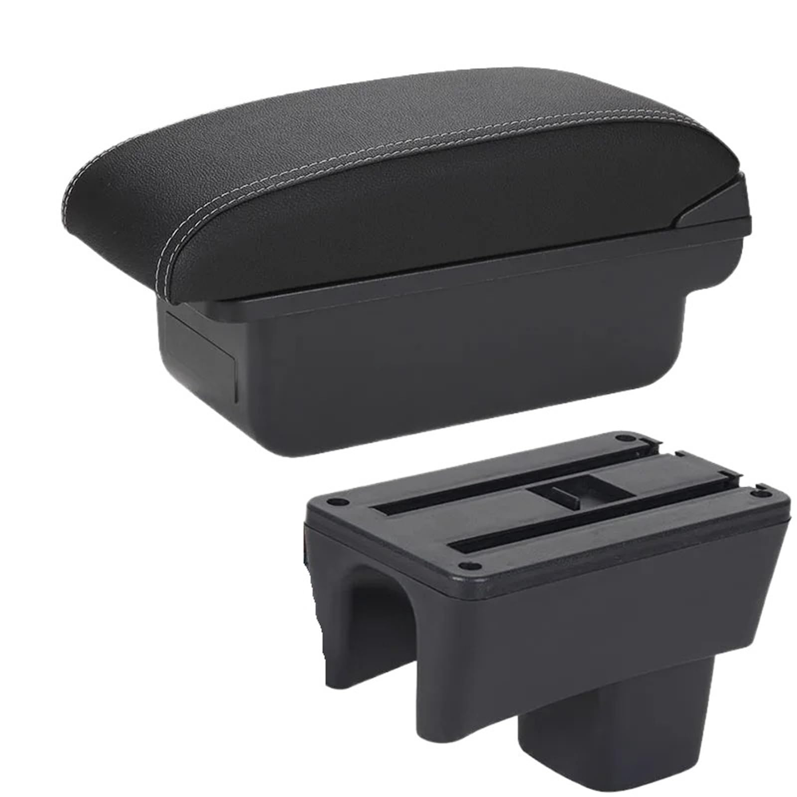 AWGNTQQ Car Armrests For Suzuki For Swift 2005-2024 Car Armrest Interior Details Storage Box Retrofit Parts(C3 Black white NOUSB)