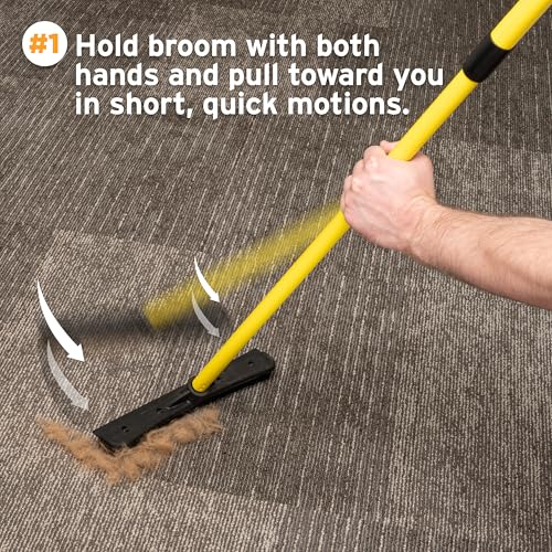 Image of FURemover Pet Hair Removal Rubber Broom & Lint Brush, 58 inch Telescopic Handle