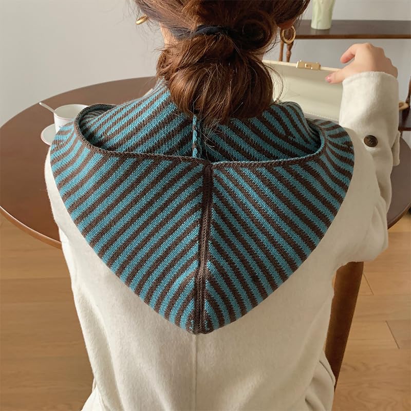 Knitted Triangle Scarf Hooded Scarf for Women Y2k Balaclava Scarf Aesthetic Accessories Streetwear3