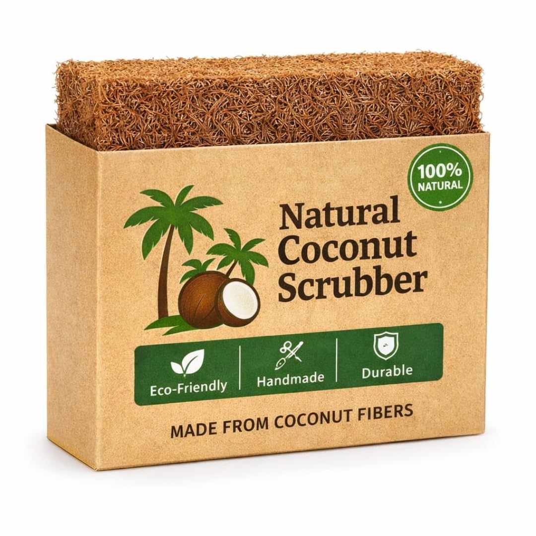 Natural Coconut Coir Kitchen Scrubber Pads | Eco-Friendly, Biodegradable Dish Wash Scrubbers | Non-Scratch for Non-Stick & Stainless | Zero-Waste Kitchen Cleaning | Pack of 5,12,20,30,50.-picture-30
