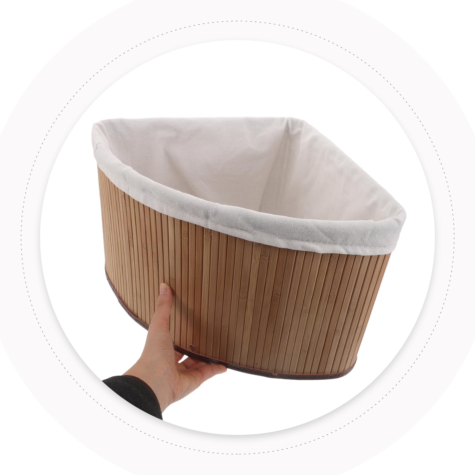 Dreieckiger Handgewebter Aufbewahrungskorb mit Einlage Platzsparender Eckregal Organizer 29 X 22cm für Küche und Haushalt