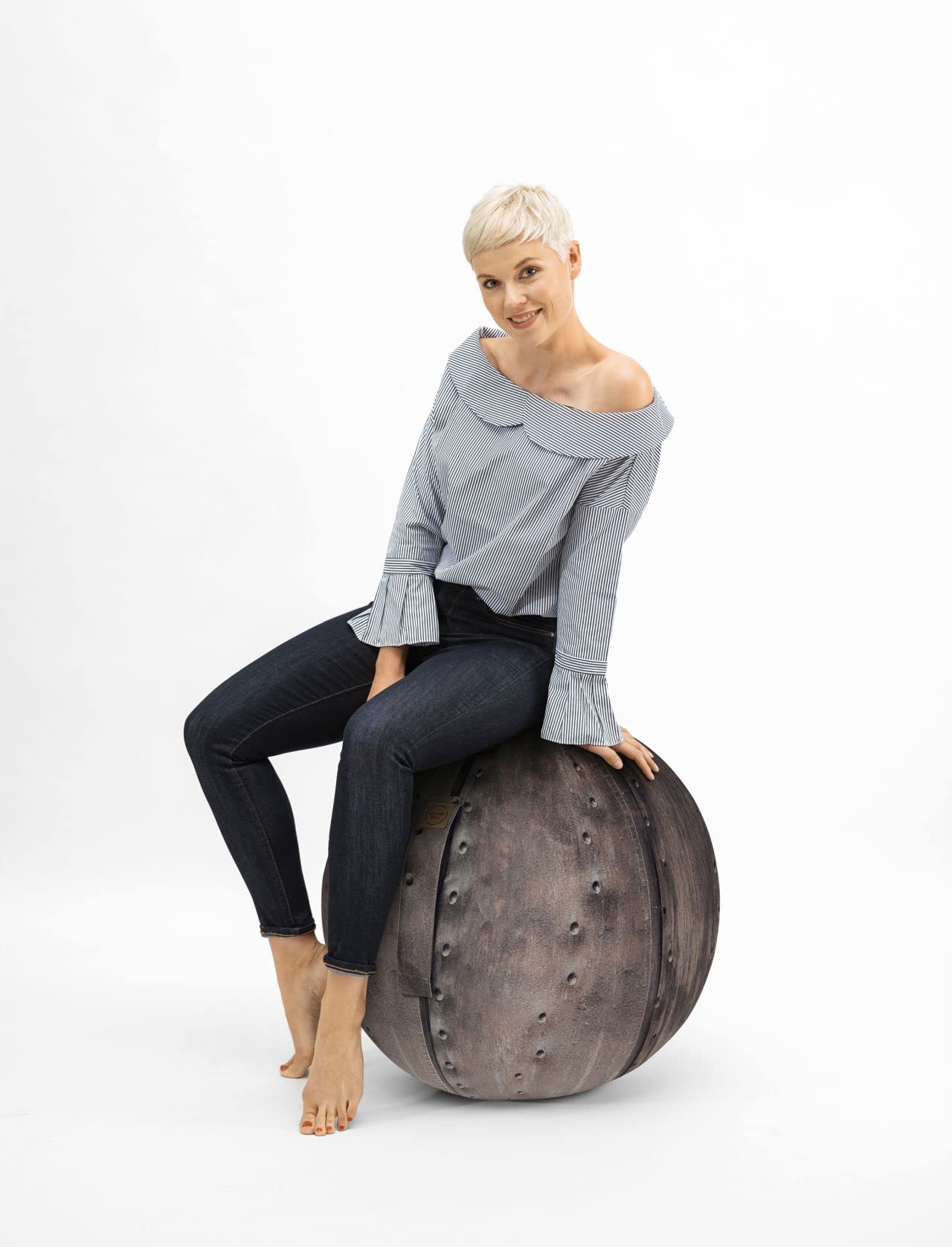 Sitting Ball Sitzball/Gymnastikball Iron mit in Soft-Feeling Digitaldruck-Bezug