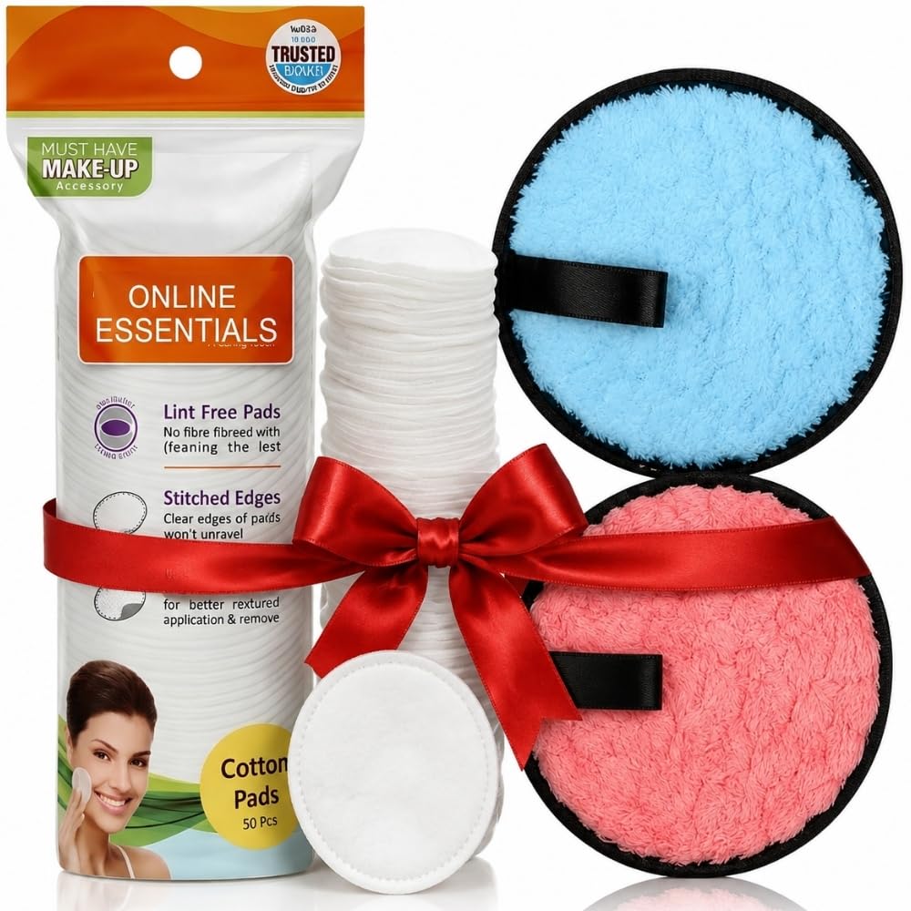 Reusable Face Makeup Remover Pads Pack of 1, Microfiber Face Cleansing Sponges | Soft & Gentle Reusable Makeup Remover | Cleansing Pads for Facial, Eye, Foundation Simple Makeup Remover-image-14