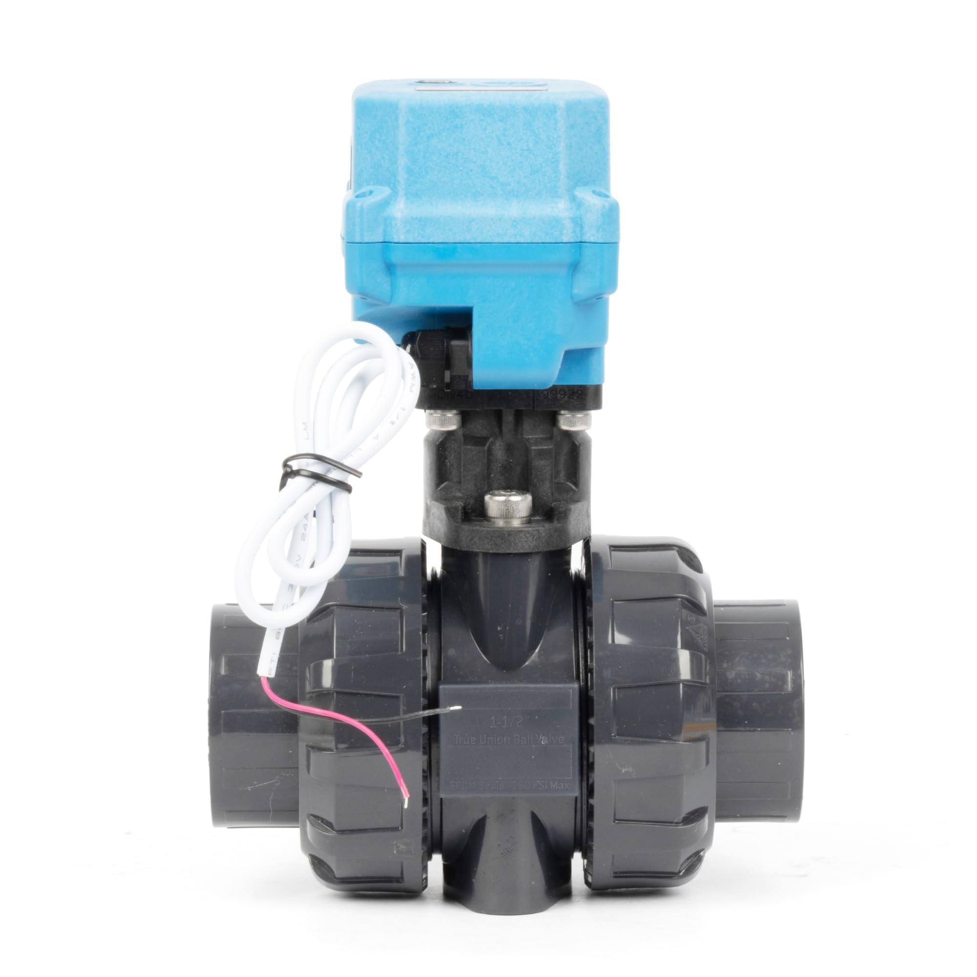 U.S. Solid Robinet à boisseau sphérique électrique UPVC 3,8 cm, filetage G, 9-24 V AC/DC, retour automatique à 2 fils, IP67, fermé sans courant avec réinitialisation manuelle pour systèmes d'eau et