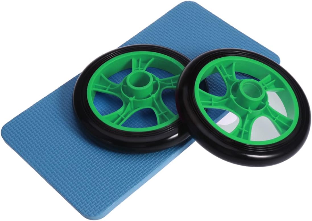 Dual Wheel Mute Ab Roller with Knee Pad Core Strength Training Equipment for Home Workouts Lightweight Portable for Beginners and Advanced Exercisers Green