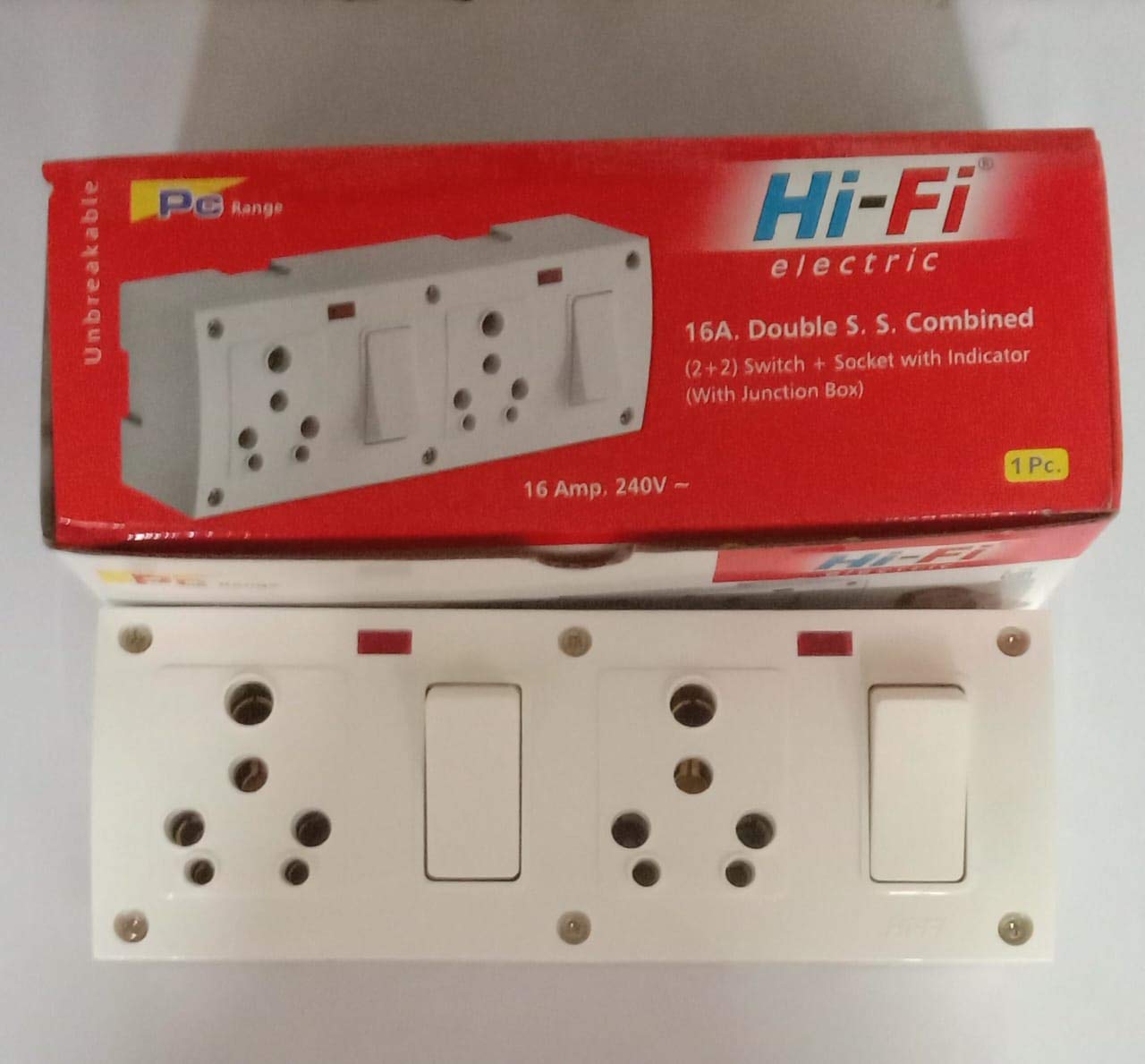 HI-FI 16A Double S. S. Combined (2+2) Switch + Socket with Indicator Unbreakable (B08GY4V1CJ) Amazon Price History, Amazon Price Tracker