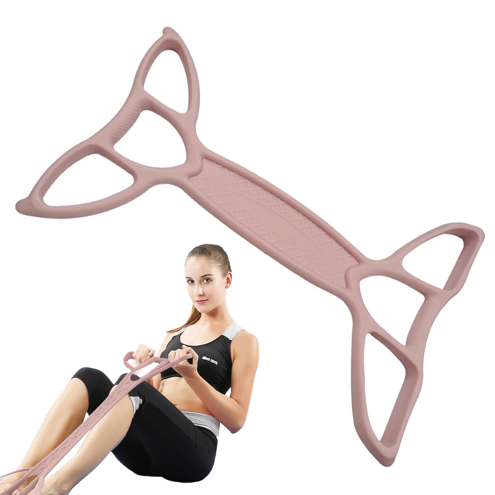 Kyayili Multifunction Puller Resistance Band, Elastic Yoga Pedal Puller Resistance Band, Tension Rope Fitness Equipment for Abdomen/Waist/Arm/Leg Stretching Slimming Training (Pink)