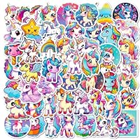 50pcs Unicorn Stickers, Kids Birthday Gift Theme Party Bag Filled for Laptop, Car, Scrapbook, Phone, Skateboard, Computer, Wall, Windows - Kids, Girls Boy Gifts