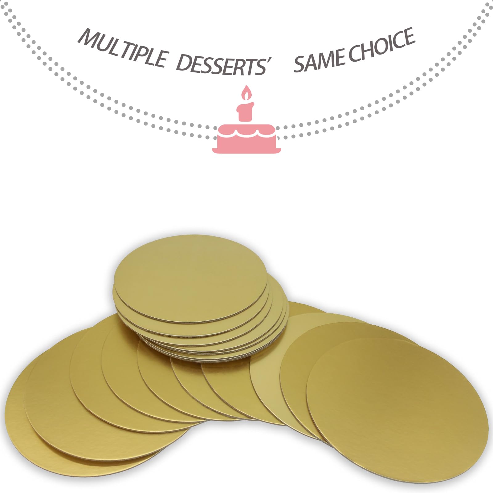 PQZCLDP - 18 tablas redondas de cartón de tamaño mixto de oro de 6, 8 y 10 pulgadas, platos desechables para tartas, bandeja de base para tartas para decoración de pasteles, PQ153