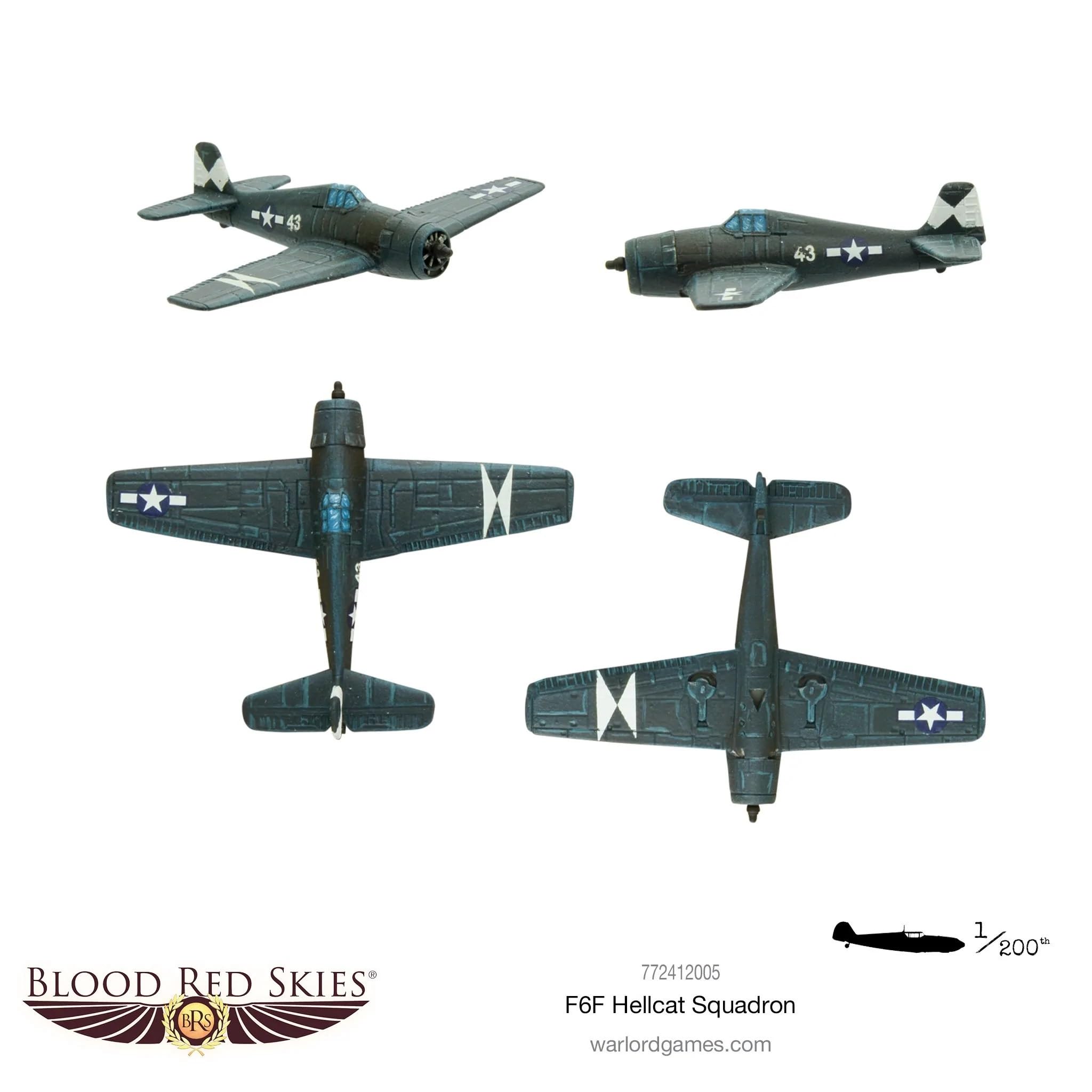 Amazon.com: Warlord Blood Red Skies F6F Hellcat Squadron 1:200