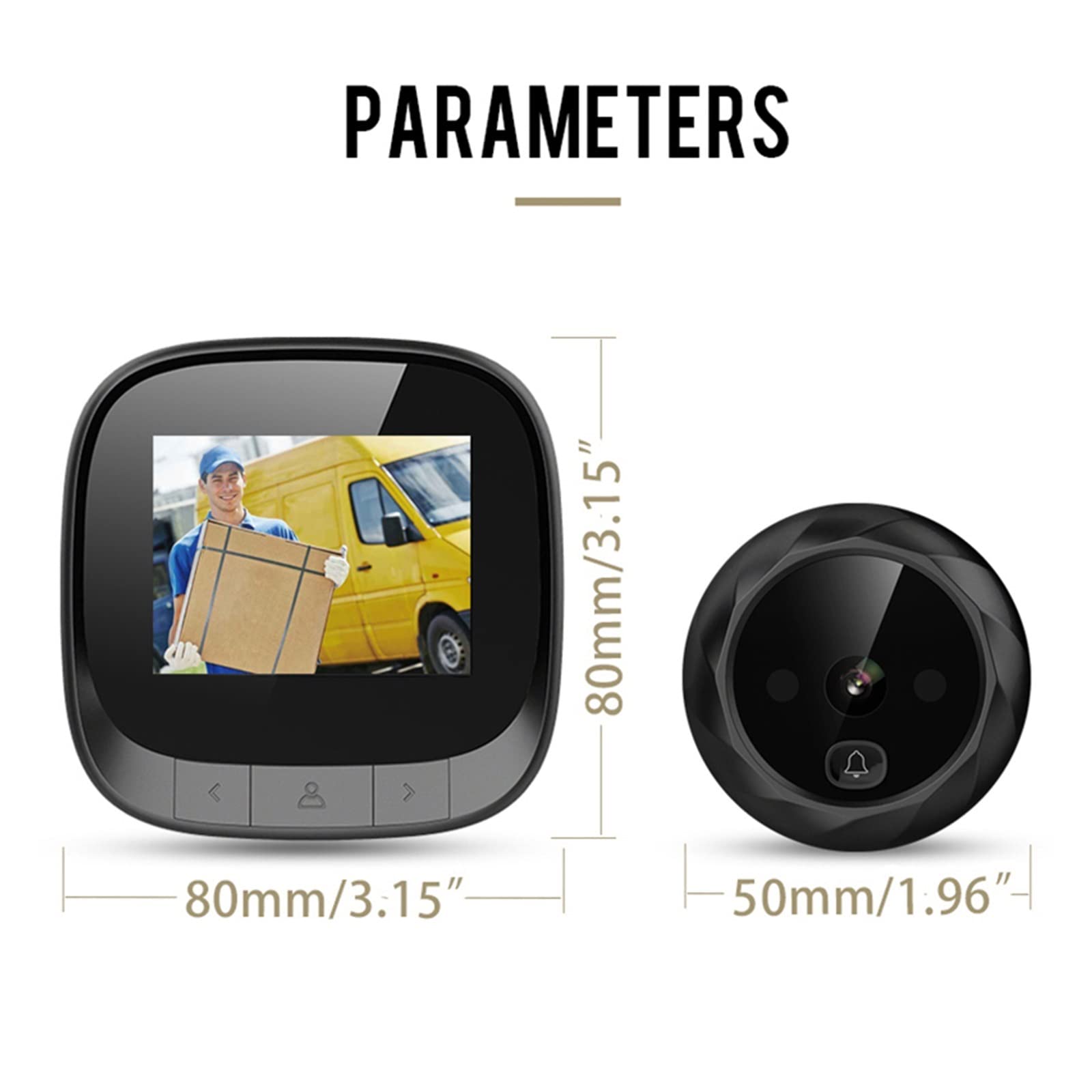 Video Doorbell, Schermo LCD Spioncino elettronico for porte Campanello for porte notturne Fotocamera for spioncino Registrazione di foto Videocamera for porte digitali Campanello intelligente