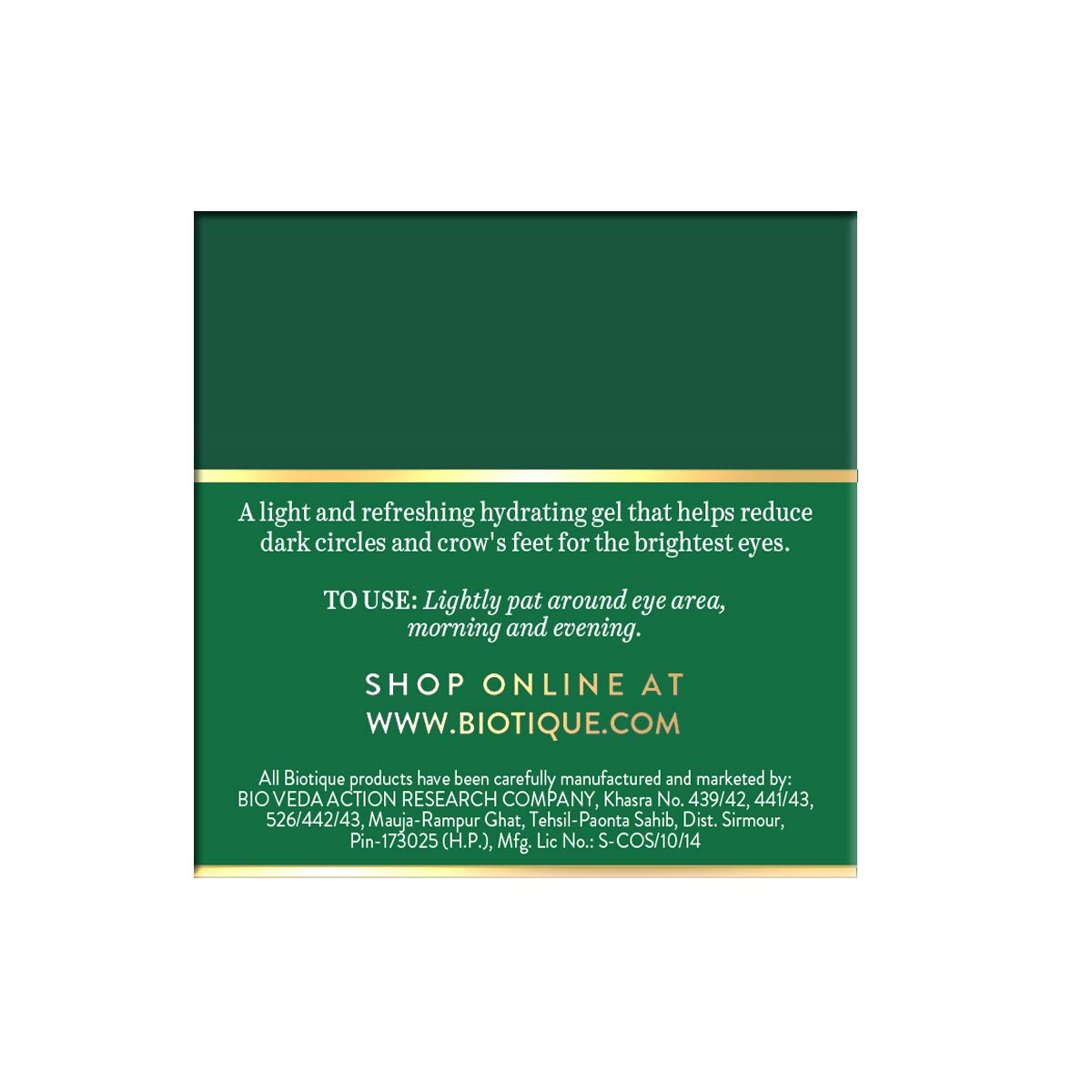 Biotique Tea Tree Skin Clearing Eye Mask, Green, 15 g — Amazon image 3