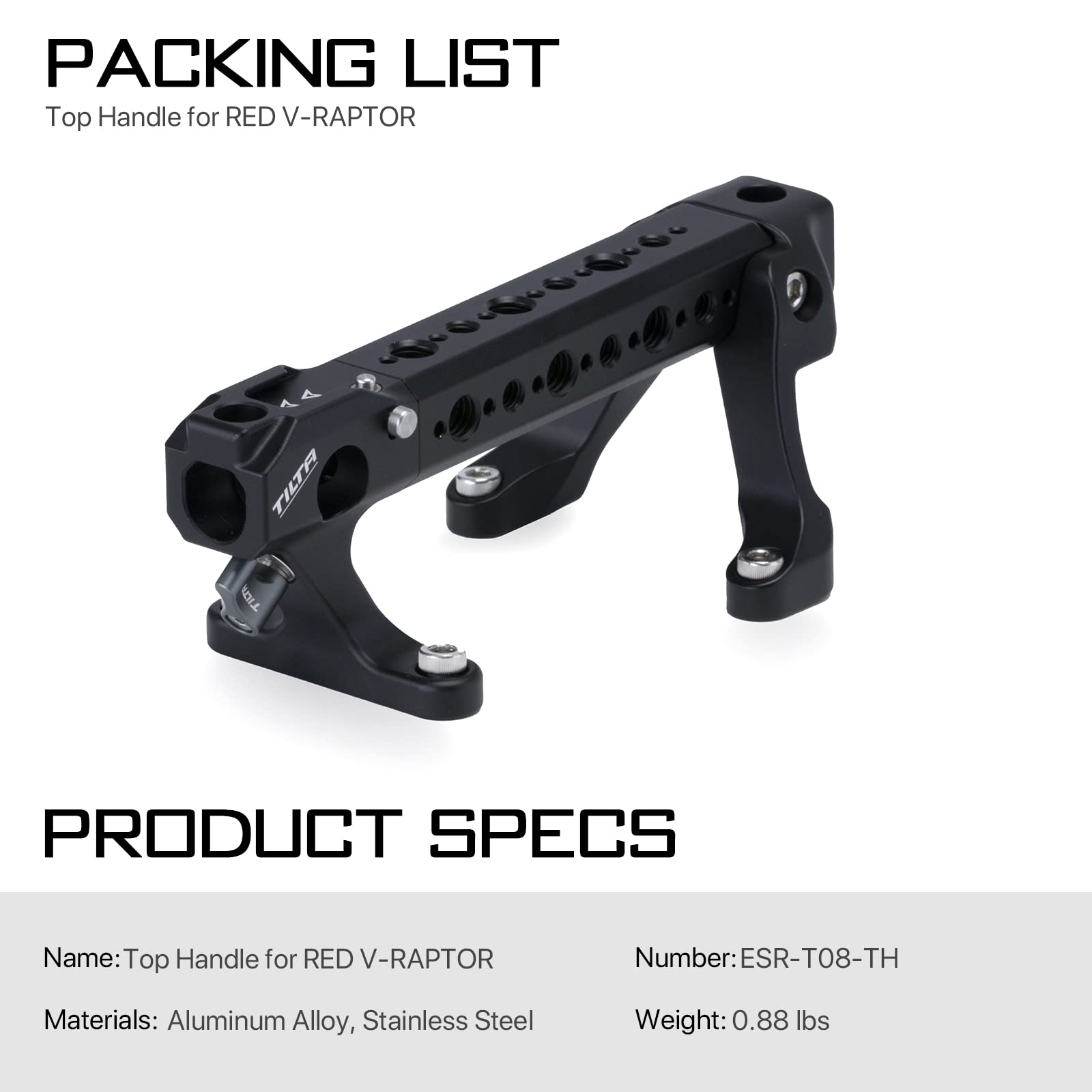 ビデオカメラ TILTA Top Handle Extension(ESR-T08-THE) Buy Tilta Top Handle for RED V-Raptor | ESR-T08-TH Online at Low