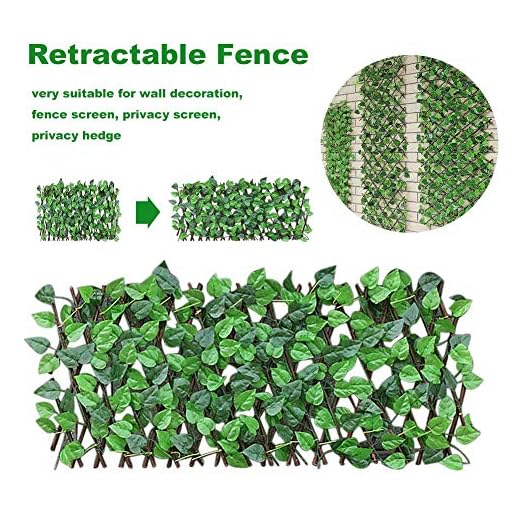 waterfail Expanding Trellis Fence, Retractable Fence, UV Protected Privacy Screen, for Outdoor Indoor Use Garden Fence Backyard Home Decor Greenery Walls