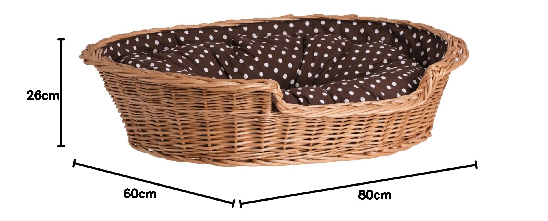 Hundekorb aus Weide für Hund und Katze Hundebett Katzenbett mit Kissen Tierkorb geflochten Katzenkorb Liegeplatz