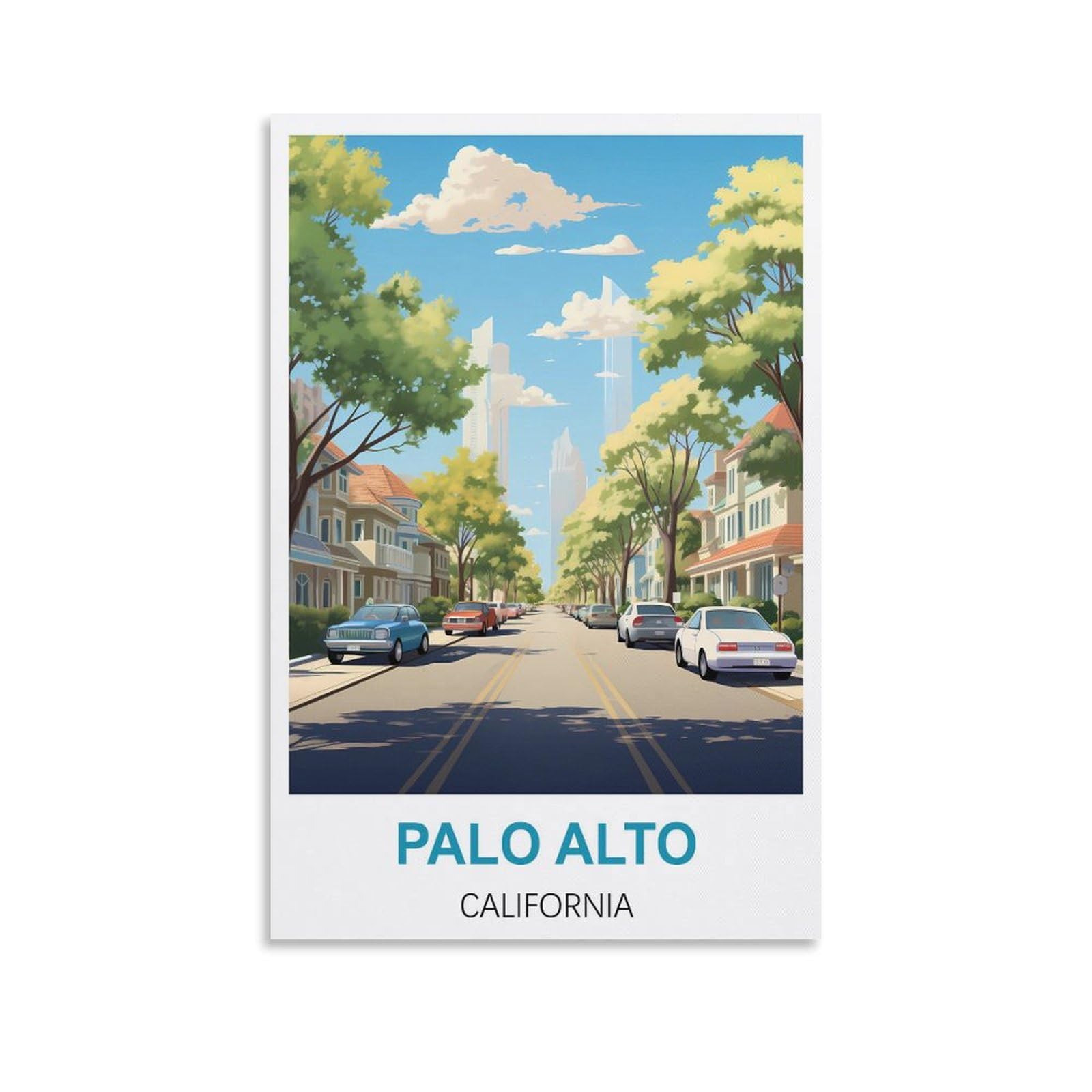 Vintage Metal Tin Sign Funny,Palo Alto California,Art Plaque Poster Wall Decor for Home Tool Room Bar Club Restaurant Cafe 15x30cm