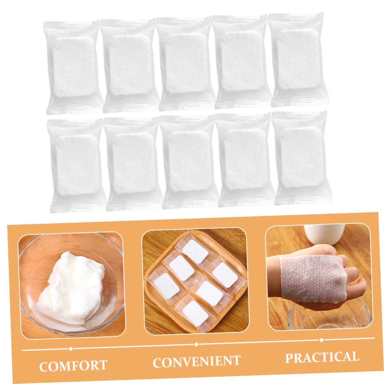 VICASKY Dischetti Struccanti Compressi Non Tessuto Bianco 50 Pezzi per Rimozione del Make-up e Assorbimento Olio per Viso e Occhi di Donne