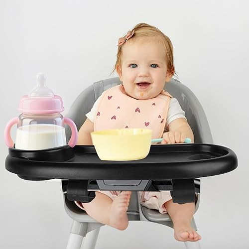 Miniatura 6 de Bandeja de aperitivos para cochecito compatible con Mockingbird, bandeja negra ajustable para cochecito con portavasos y soporte para teléfono para