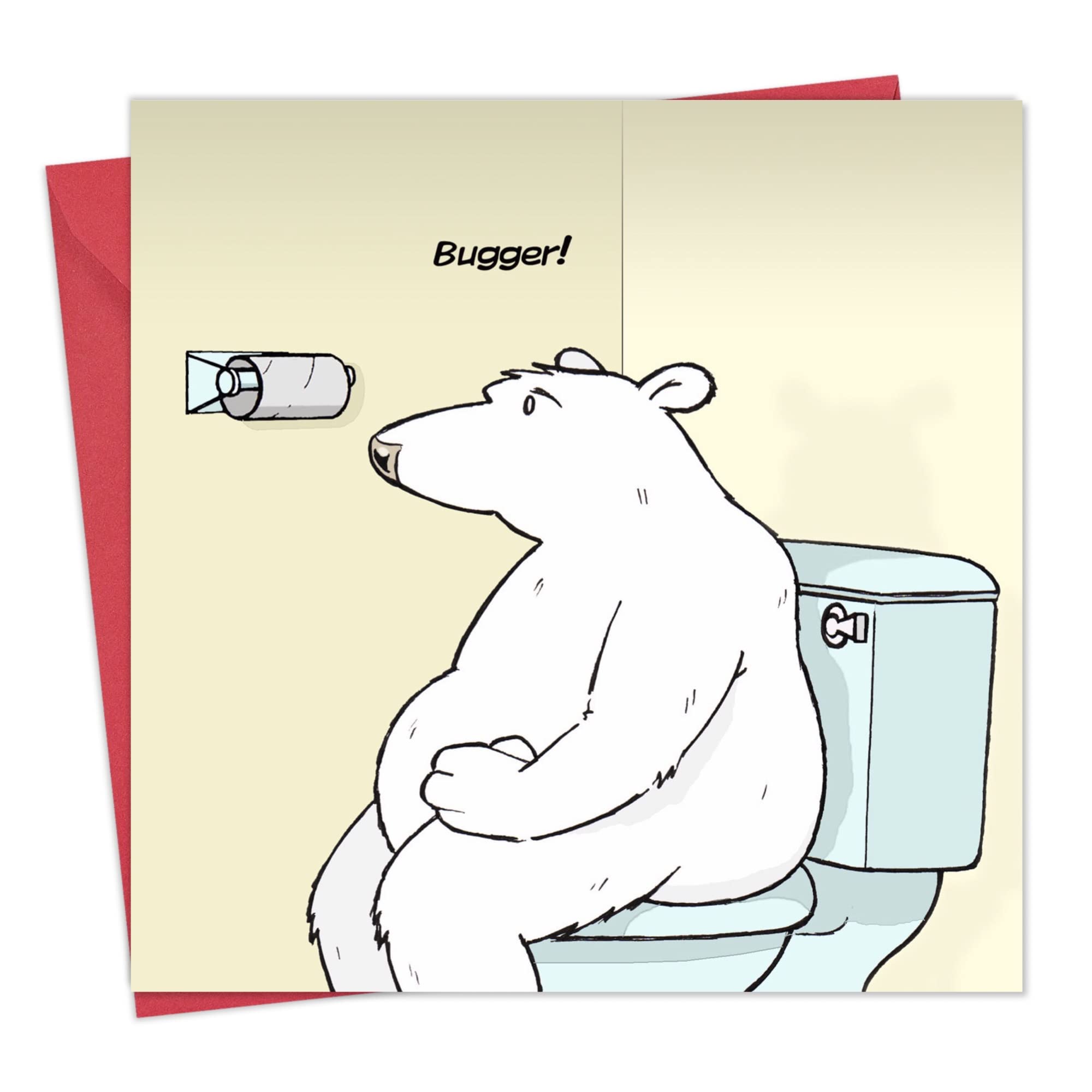 Funny card polar bear bugger no loo paper