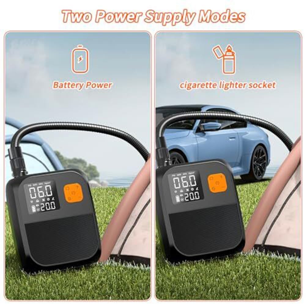 Pompa ad aria elettrica, 6000 mAh, senza fili, con touch screen, 25 PSI ad alto flusso per kayak, SUP, tende, luce LED