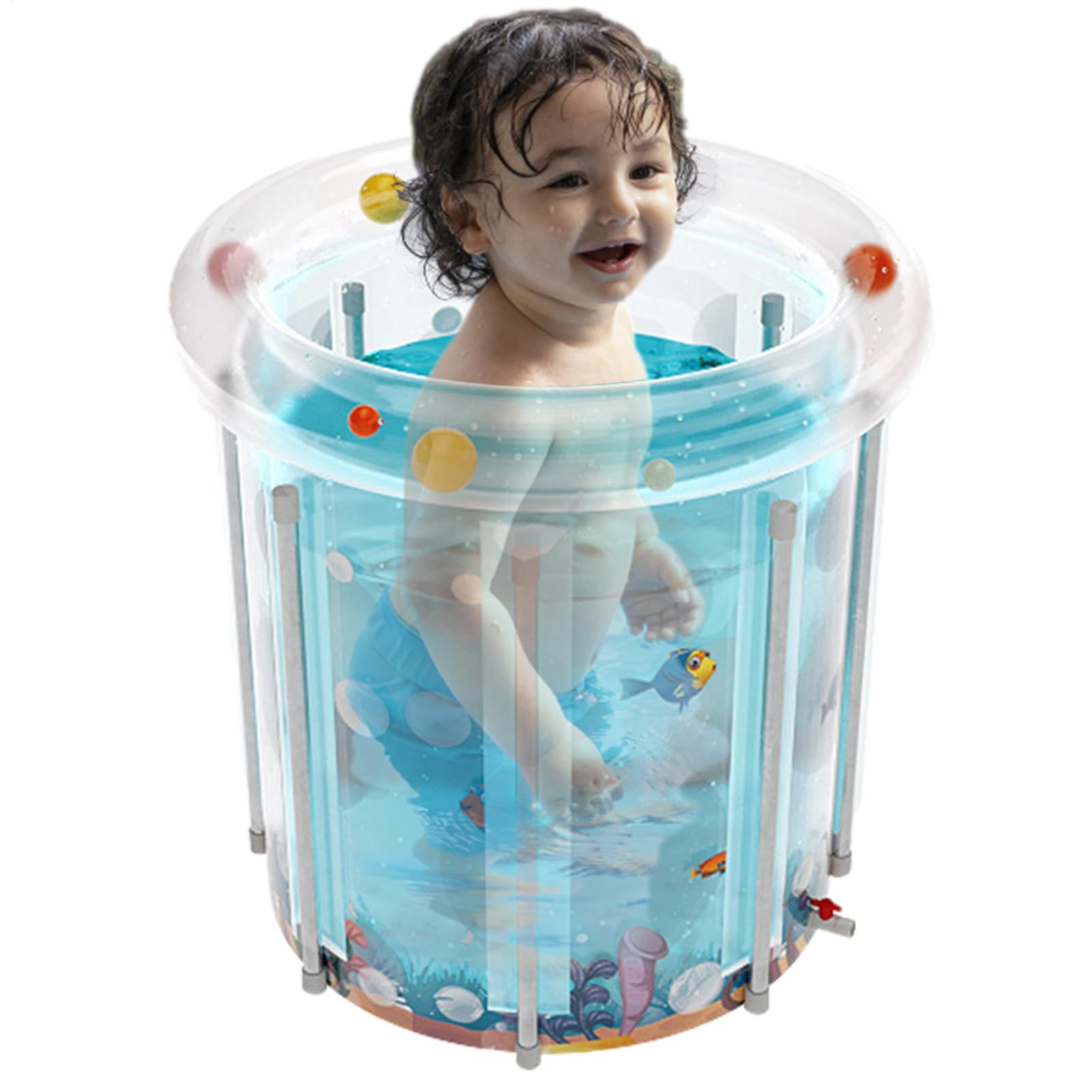 Bañera inflable portátil - Bañera plegable de PVC, bañera profunda