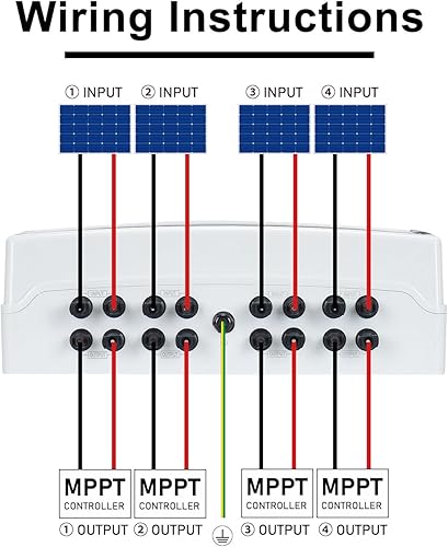 Miniatura 2 de DIHOOL Interruptor de desconexión solar 40Amp DC Disyuntor con protector de sobretensiones PV Combiner Box para panel solar 4 en 4 salidas 1000V