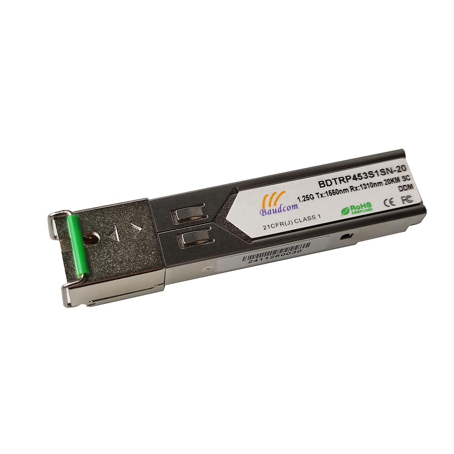Module SFP 1G, émetteur-récepteur de câble fibre optique SC monomode compatible avec Cisco SFP-1G-LR,20KM, Ubiquiti UF-MM-1G, Netgear, Mikrotik, D-Link, Supermicro et autres commutateurs
