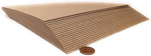 Hojas de aglomerado de papel kraft de 50 puntos de 8.5 x 11 pulgadas para encuadernación de tableros de libros, 20 por paquete
