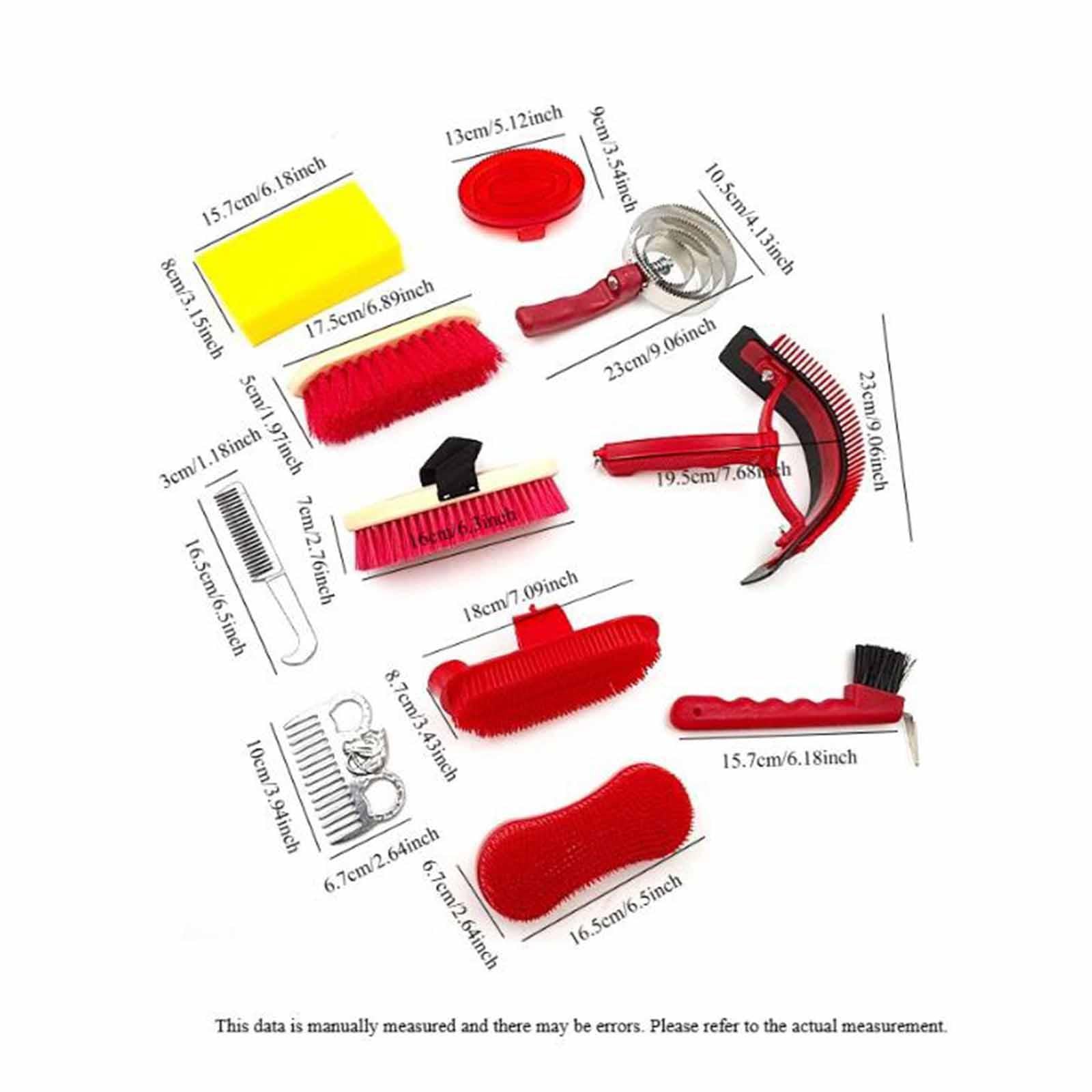 Kit de Aseo para Caballos de 11 Piezas, Regalo para Amantes de Los Caballos, Accesorios para de, Juego de Cepillos para Caballos